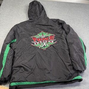 Main Gate Jacket Men L Black Jake Jones Racing Windbreaker Hooded Full Zip Nylon